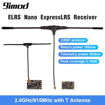 2,4GHz/915MHz ELRS Nano ELRS Empfänger mit T-Antenne für RC FPV Racing Drohne - Bild 1 von 4