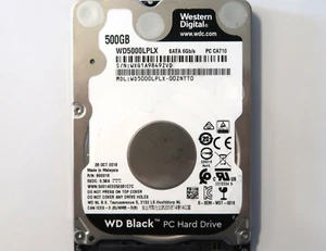 Western Digital WD5000LPLX-00ZNTT0 (WXQ1) Malaysia 500gb 2.5" Sata HDD 28OCT2018 - Picture 1 of 1