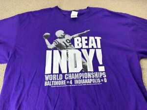Johnny Unitas Shirt XL Baltimore Colts Ravens Indianapolis Purple Football