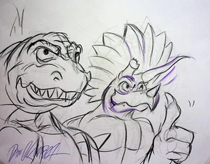 Extreme Dinosaurs 1997 FIRMADO DAN KUBAT Dibujado a Mano Personaje Arte DIC Productions - Imagen 1 de 2