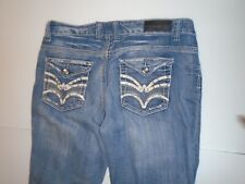 Twentyone Black Rue21 Jeans Women's 9/10R  Skinny  Distressed Bling Flap Pocket