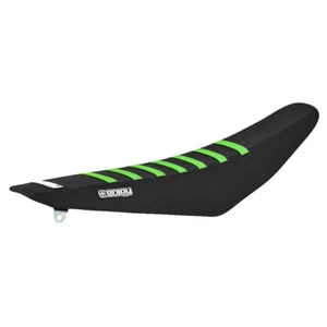 2017-2020 Kawasaki KX KXF 250 Ribbed Seat Cover ALL BLACK GREEN RIBS #154 - Picture 1 of 5