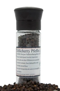 Tellicherry Pfeffer, handgeerntet, Malabarküste/Indien, 50g, inkl. Keramikmühle - Bild 1 von 1
