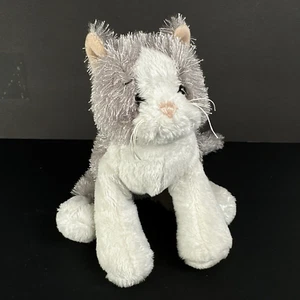Ganz Webkinz Gray Cat 8" Beanbag Plush Gray & White Kitty Fuzzy No Code - Picture 1 of 7