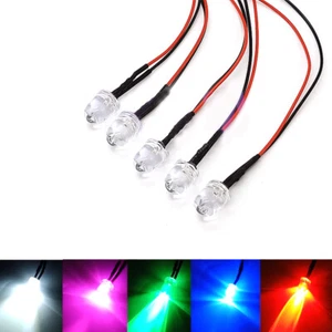10mm Ultra Bright LED Bulb Pre-Wired 20cm Light Emitting Diode 12V 24V 36V-220V - Picture 1 of 17