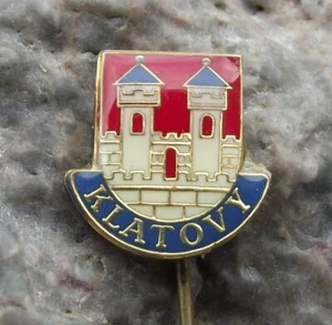 Antiguo escudo de armas del castillo checo Klatovy Klattau escudo heráldico prendedor insignia - Imagen 1 de 4