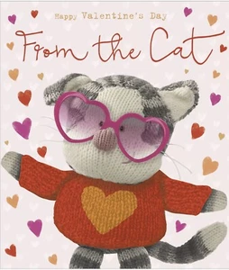 From The Cat Valentine's Day Puddy Card New - Picture 1 of 2