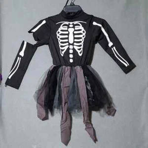 Girls 4-piece Ghost Bride Cemetery Skeleton Costume New in Package - Size Small - Picture 1 of 14