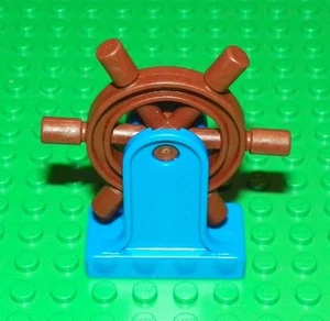 LEGO - Duplo Boat Helm (Wheel) with Support - Blue - Picture 1 of 1