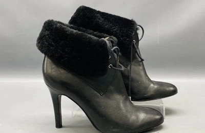 Botines Coach Malia de cuero negro talla 8 para mujer con ribete de piel A7756 Foto 1 de 4