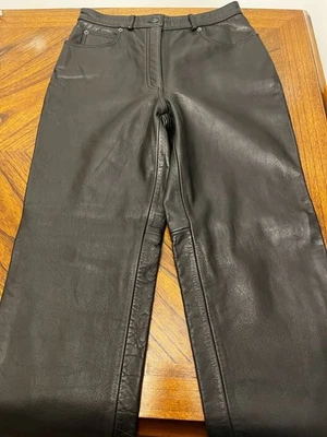 Calça FMC Vintage Couro Preto Motocicleta Y2k Tamanho 12 - Imagem 1 de 4