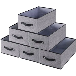 YheenLf Foldable Storage Box, 6 Pack Organizer Bins with Handles, Fabric Cube... - Picture 1 of 7