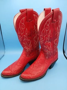 M.L.leddy boots cherry red size 6A cowgirl western Womens boots - Picture 1 of 17
