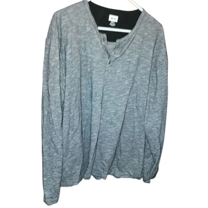 Suéter Joseph Abboud Hombre 3XLT Gris 100% Algodón Henley Pullover - Imagen 1 de 3