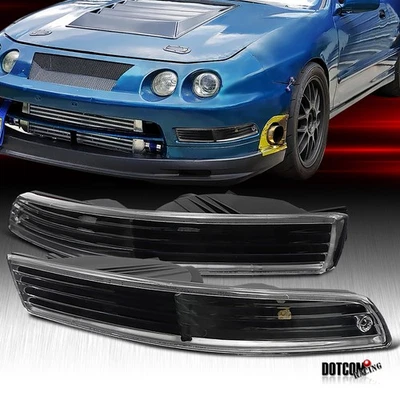 Fit 1994-1997 Acura Integra Black Bumper Lights Turn Signal Lamps Left+Right - Изображение 1 из 4