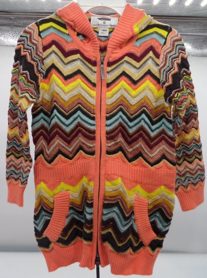 Восхитительный Missoni для целевой коллекции зигзагообразный свитер с капюшоном девочки ясельного возраста 18 М - Изображение 1 из 3