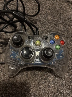 Microsoft Xbox 360 Clear Blue Afterglow Wired Controller Model PL-3602 UNTESTED - Image 1 of 4