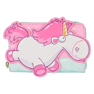 Loungefly Minions Fluffy Unicorn Rainbow Glitter Zip Around Wallet Purse - NEW - Picture 1 of 4
