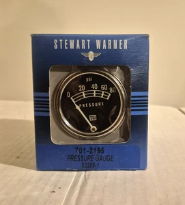 Stewart Warner Oil Pressure Gauge 82208/701-2195 2-1/16" 0 to 80 psi- Guage Only - Bild 1 von 7