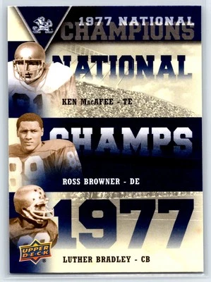 2013 Upper Deck Notre Dame MacAfee Browner Bradley National Champions Insert - Image 1 of 2