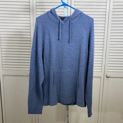 James Perse Men's Blue Knit Cashmere Soft Knit Sweater Hoodie Size Large - Image 1 of 4