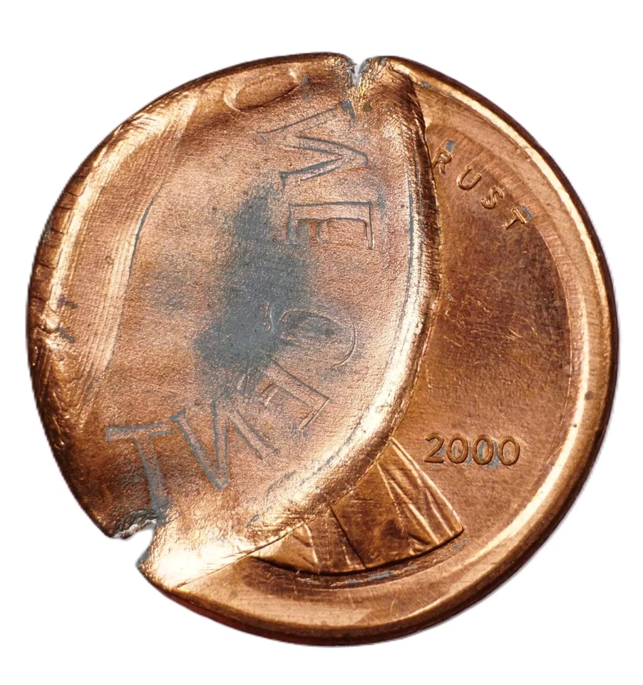 2000 1c MASSIVE Mushroom Brockage Capped Die Lincoln cent Mint Error coin E96 - Image 1 of 2