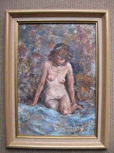 Vintage 1988 Framed Female Nude Oil Painting Oil on Board by Dorothy Howson - Picture 1 of 8