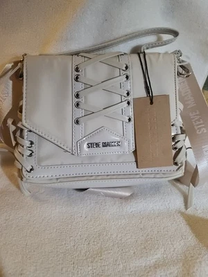 Steve Madden Chalk Cross Body Bag Purse Lace Up Details With Shoulder Strap NWT - Image 1 of 4