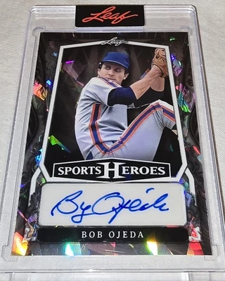 2025 BOB OJEDA Auto LEAF SPORTS HEROES AUTOGRAPH #/35 Crystal NEW YORK METS - Image 1 of 4