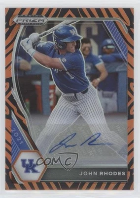 2021 Panini Prizm Draft Picks Tiger Stripes /25 John Rhodes #PDP76 Auto - Image 1 of 2