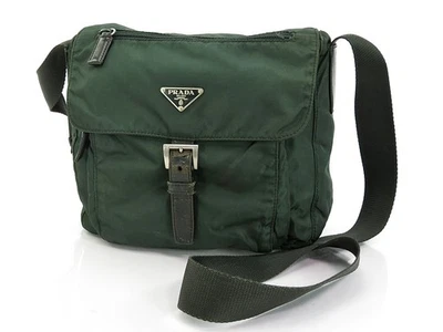 正品普拉达绿色尼龙(小号)单肩包斜挎包钱包 #62050 — 第 1/4 张图片