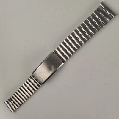 Bracciale Vintage Orologio Acciaio Inossidabile Terminali Larghi 18mm Lungo 16cm - Immagine 1 di 4