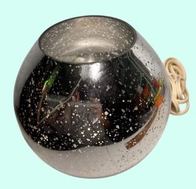 Lámpara de mesa IKEA globo de vidrio mercurio patrón moteado plateado diseño moderno Foto 1 de 4