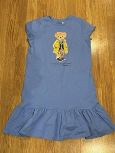Polo Ralph Lauren Girls Stretch Cotton Mesh Polo Dress in Blue XL (16) - NWT - Picture 1 of 4