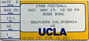 1988 NCAA Football USC Trojans vs UCLA Bruins Ticket Stub 11/19/88 Troy Aikman! - Picture 1 of 1