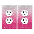 Set Of 2 Pcs Pink Gradient Duplex Outlet Toggle Light Switch Wall Plate Cover