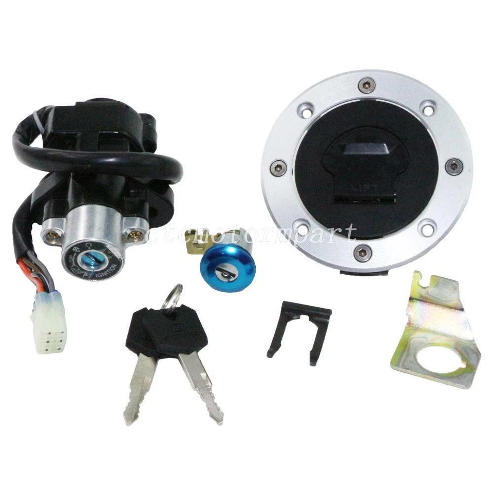 Ignition Switch Fuel Gas Cap Seat Lock Keys Set for Suzuki GSXR600 1996-2000 — 第 1/1 张图片