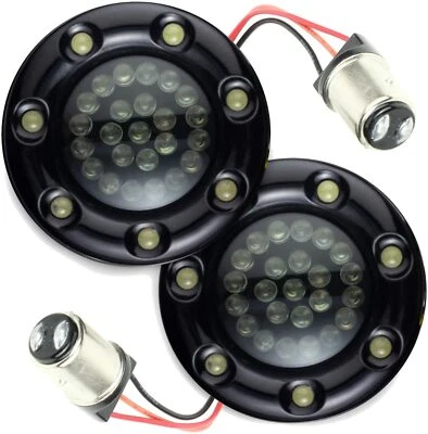 Luces Eagle 2" traseras 1157 LED señales de giro para Harley Davidson anillo de ajuste negro Foto 1 de 4