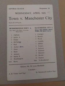 HUDDERSFIELD TOWN RESERVES v MANCHESTER CITY RESERVES 1968/9 - Picture 1 of 1