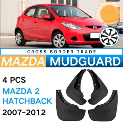 Para Mazda 2 Hatchback 2007-2012 ABS Plástico Guardabarros Neumático Coche Protector de Lodo 4 Piezas Foto 1 de 4