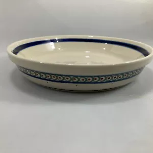 Plato redondo de cerámica polaca Bolesławiec 9 x 2" hecho a mano en Polonia - Imagen 1 de 6