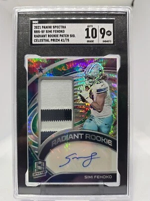 2021 Spectra Simi Fehoko 41/75 Radiant Rookie Patch Auto Celestial SGC MINT 9 - Image 1 of 4