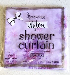 Vintage Nylon Purple Starburst Shower Curtain New In Pack 70s Retro