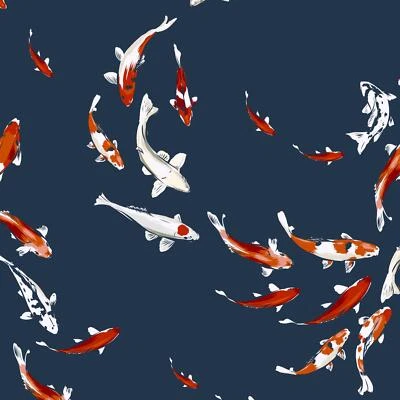 Koi Fische 100% Baumwollstoff 0,5m Stoff Kinderstoff Meterware Nähen BB048 - Bild 1 von 4