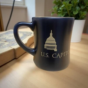 U.S. Capitol Black Matte Coffee Mug By RFSJ Inc. 12 Oz Made In USA  - Picture 1 of 4