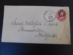US POSTAL STATIONARY 1909 FROM NEW CITY TO PLEASANTVILLE, N.Y. W/FANCY CANCEL - Picture 1 of 1