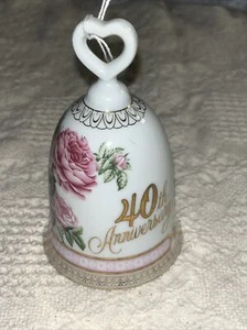 Norcrest Chatillon Porcelain 40th Wedding Anniversary Commemoration Bell - Bild 1 von 7