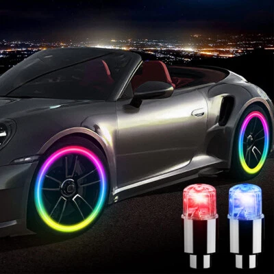 4x Car Wheel Tire Tyre Air Valve Stem Cap LED Light Caps Accessories For Bike - Image 1 of 4