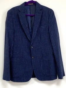TOMMY HILFIGER? wool blend blazer navy blue Tollegno Italian fabric slim fit - Picture 1 of 12