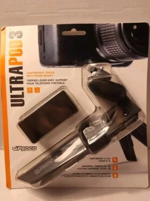 (A) PEDCO Ultrapod-3 Small Handheld Travel Tripod for Camera or Phone, Black.  - Image 1 of 3